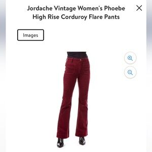 NWT Jordache Vintage Women's Phoebe High Rise Corduroy Flare Pants